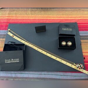 Vintage Joan Rivers Multi Color Spinning Ball Necklace and Matching Earrings Set